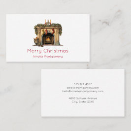 Gezellige Victoriaans open haard kerst Visitekaartje