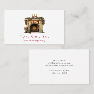 Gezellige Victoriaans open haard kerst Visitekaartje