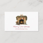Gezellige Victoriaans open haard kerst Visitekaartje (Voorkant)