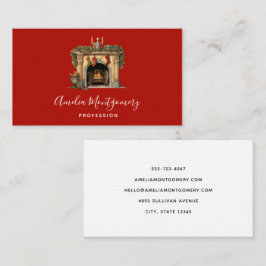 Gezellige Victoriaans open haard kerst Visitekaartje