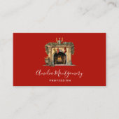 Gezellige Victoriaans open haard kerst Visitekaartje (Voorkant)