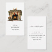 Gezellige Victoriaans open haard kerst Visitekaartje (Voorkant / Achterkant)