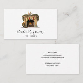 Gezellige Victoriaans open haard kerst Visitekaartje