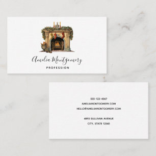 Gezellige Victoriaans open haard kerst Visitekaartje