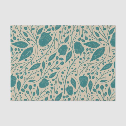 Gezellige Vintage Christmas Bliss Blue Tissuepapier (Voorkant)
