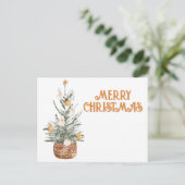 Gezellige vintage kerstboom briefkaart (Staand voorkant)