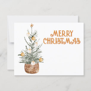 Gezellige vintage kerstboom briefkaart