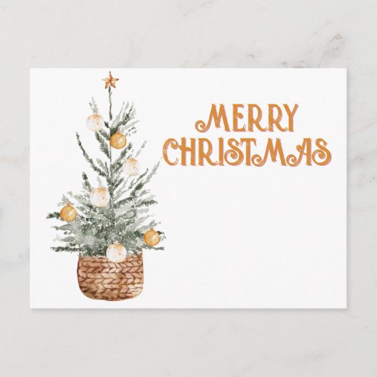 Gezellige vintage kerstboom briefkaart (Voorkant)