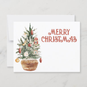 Gezellige vintage kerstboom briefkaart