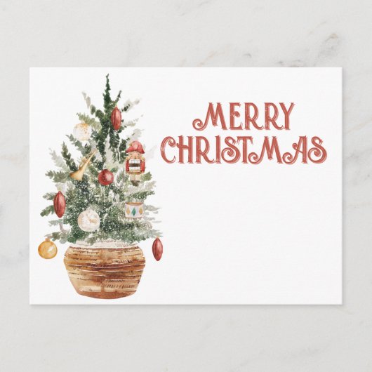 Gezellige vintage kerstboom briefkaart (Voorkant)