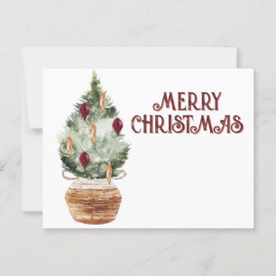 Gezellige vintage kerstboom briefkaart