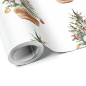 Gezellige vintage kerstboom cadeaupapier (Rol Hoek)