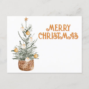 Gezellige vintage kerstboom feestdagenkaart