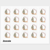 Gezellige vintage kerstboom vierkante sticker (Vel)