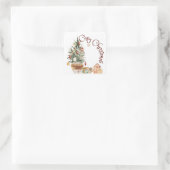 Gezellige vintage kerstboom vierkante sticker (Tas)
