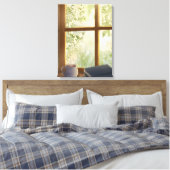 Gezellige vintage raam canvas afdruk (Insitu (Slaapkamer))