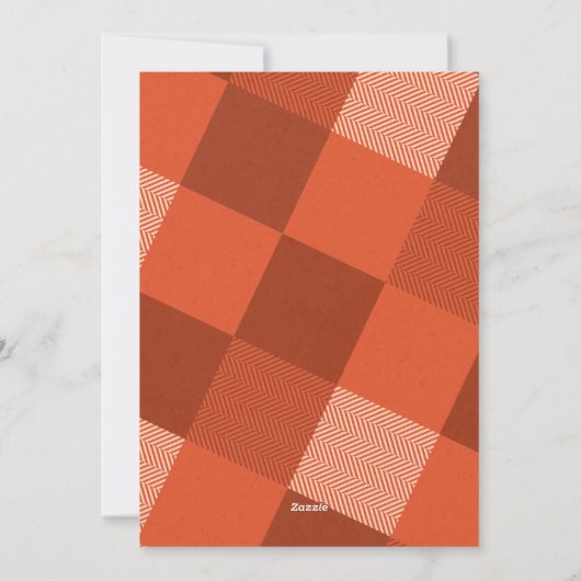 Gezellige Vintage Rode Geruite Fotolijst Feestdagenkaart (Achterkant)