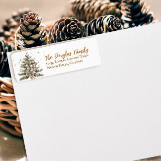 Gezellige Vintage Rustieke Kerstboom Retouradres Etiket