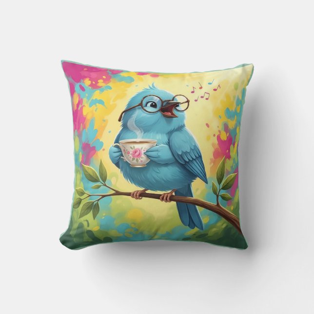 Gezellige vogel werp kussen (Voorkant)
