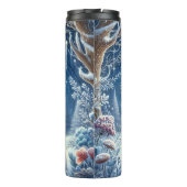 Gezellige vos in een besneeuwd bos thermosbeker (Achterkant)