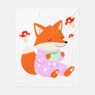 Gezellige vos in pyjama Kinder deken