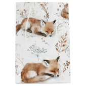 Gezellige Vossen Dieren Kerstmis Medium Cadeauzakje (Voorkant)