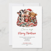Gezellige vreemde koeien Speelse kerstkaart P (Voorkant)