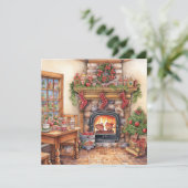 Gezellige vrolijke kerst Kaart (Staand voorkant)