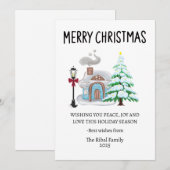 Gezellige vrolijke kerst Kaart (Voorkant / Achterkant)