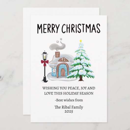 Gezellige vrolijke kerst Kaart (Voorkant / Achterkant)