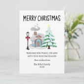 Gezellige vrolijke kerst Kaart (Staand voorkant)