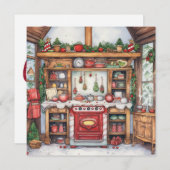 Gezellige vrolijke kerst Kaart (Voorkant / Achterkant)