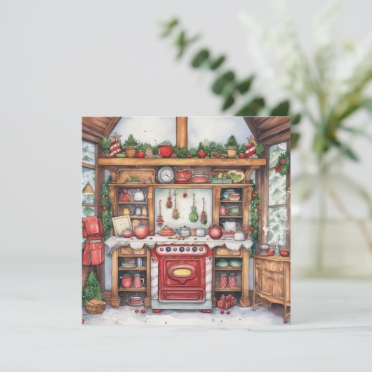 Gezellige vrolijke kerst Kaart (Staand voorkant)