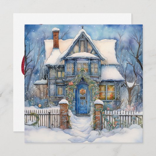 Gezellige vrolijke kerst Kaart (Voorkant / Achterkant)