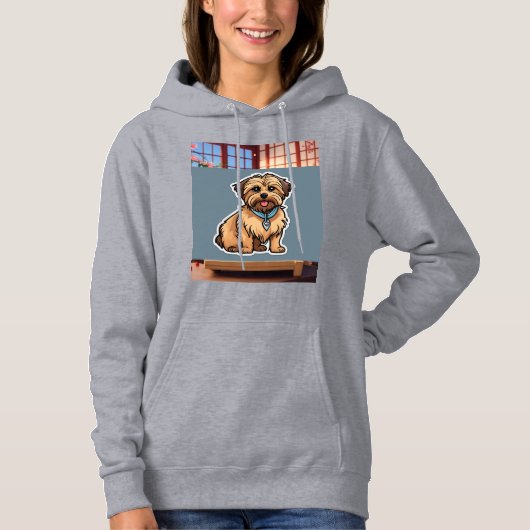 Gezellige Vrouwen Hoodie met Schattige Dog Design" (Voorkant)