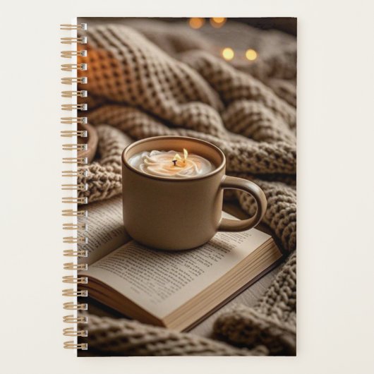 Gezellige warme avondkaarsen en deken planner (Voorkant)