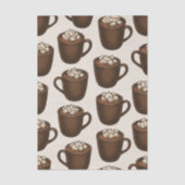 Gezellige warme cacao grillige marshmallow vakanti tissuepapier (Voorkant)