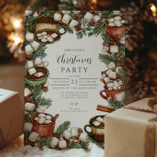 Gezellige warme cacaobeker vrolijk kerstfeest kaart