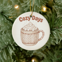 Gezellige warme cacaomok met marshmallow Kerstmis Keramisch Ornament