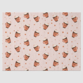 Gezellige Warme Chocolade - Cute Mok Patroon met O Tissuepapier