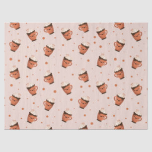 Gezellige Warme Chocolade - Cute Mok Patroon met O Tissuepapier