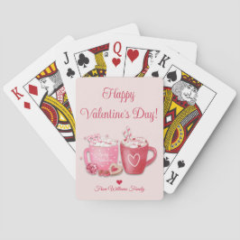 Gezellige warme chocolade Valentijnsdag gepersonal Pokerkaarten