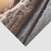 Gezellige warme chocolademelk met crème en kaarsen tissuepapier (Detail)