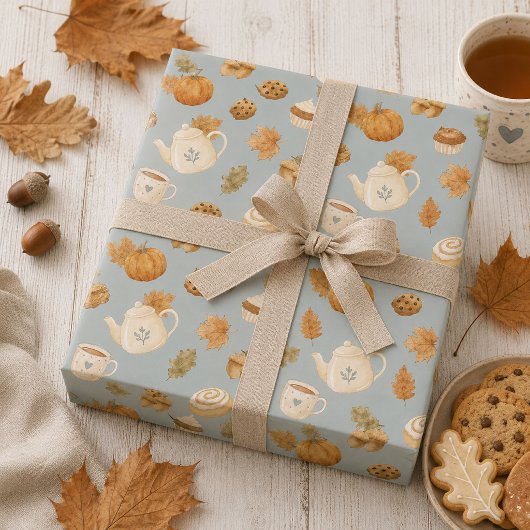 Gezellige warme herfst cadeaupapier