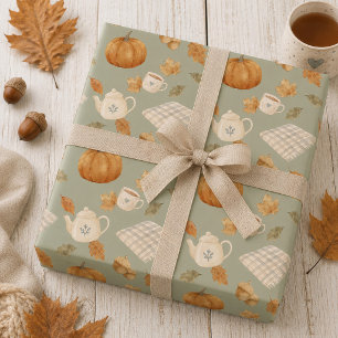 Gezellige warme herfst cadeaupapier