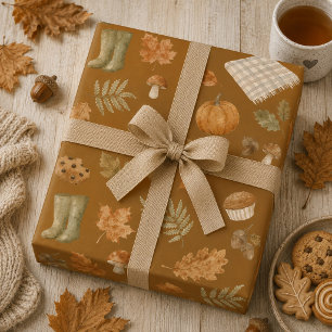 Gezellige warme herfst cadeaupapier