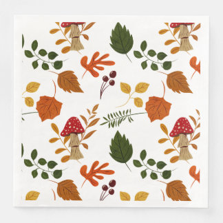 Gezellige warme herfstbladeren patroon Thanksgivin Servet
