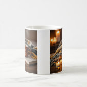 Gezellige warme kaars verlicht avond koffiemok (Center)