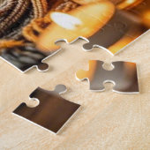 Gezellige warme kaars verlicht avond legpuzzel (Zijkant)
