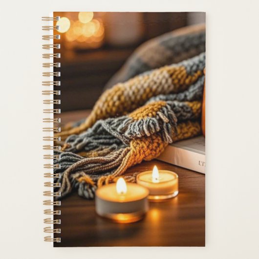 Gezellige warme kaars verlicht avond planner (Voorkant)